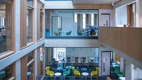 rooms with chairs and desks in the Students Services Centre