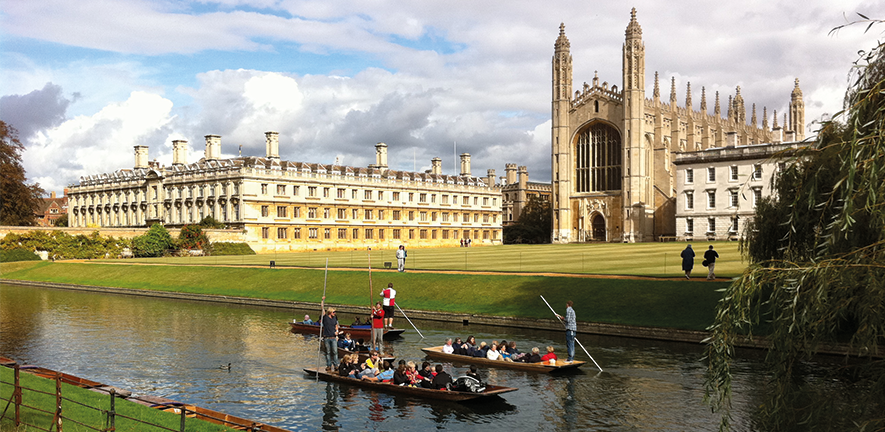 punting in Cambridge with King's and Clare Colleges in the background. Photo credit: Sir Cam